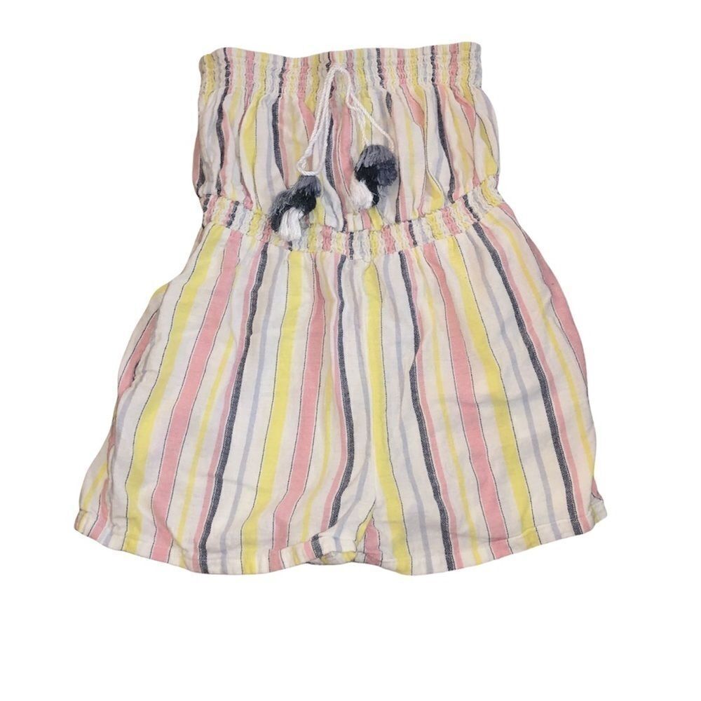 Derek Heart Striped Strapless Romper
